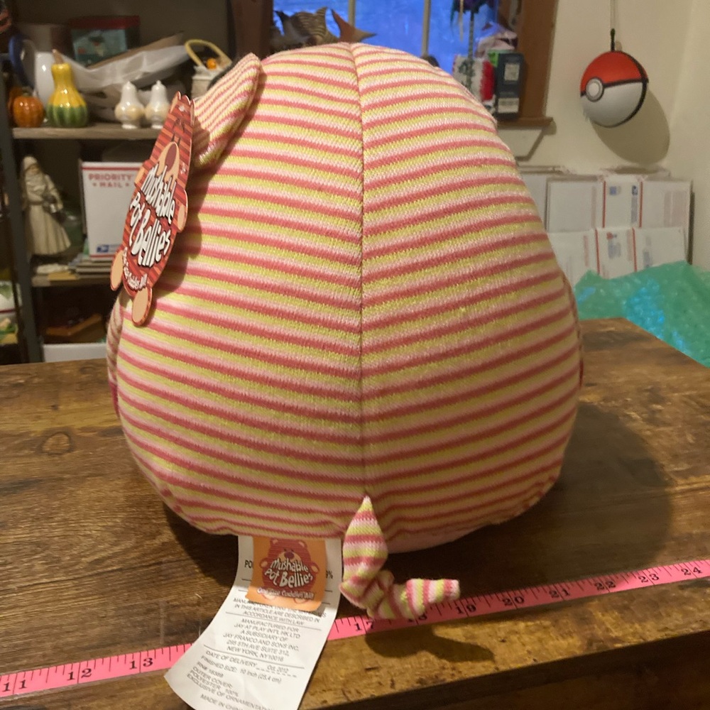 New Mushable Pot Bellies pink striped pig plush - Picture 3 of 7